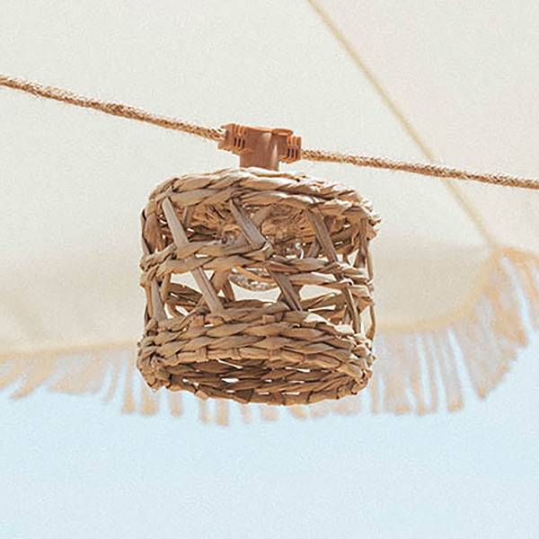 Catena luminosa solare Alba Marrone - Rattan - 22 x 14 x 800 cm