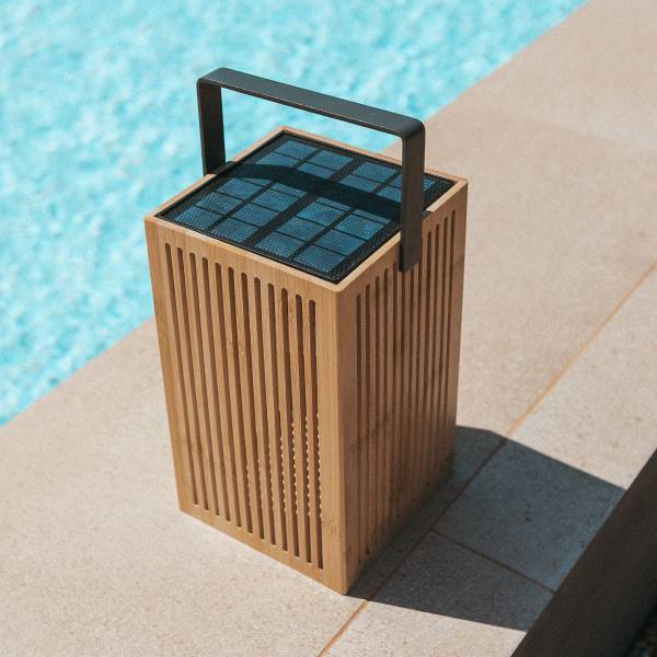 Padverlichting Okinawa hout - bamboe - 15 x 24 x 15 cm