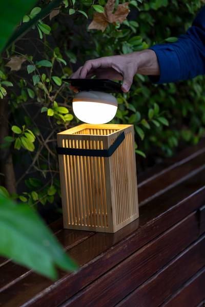 Padverlichting Okinawa hout - bamboe - 15 x 24 x 15 cm