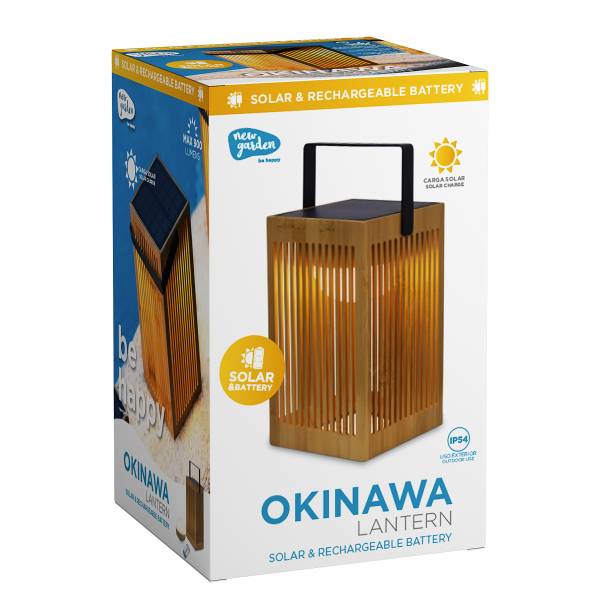Padverlichting Okinawa hout - bamboe - 15 x 24 x 15 cm