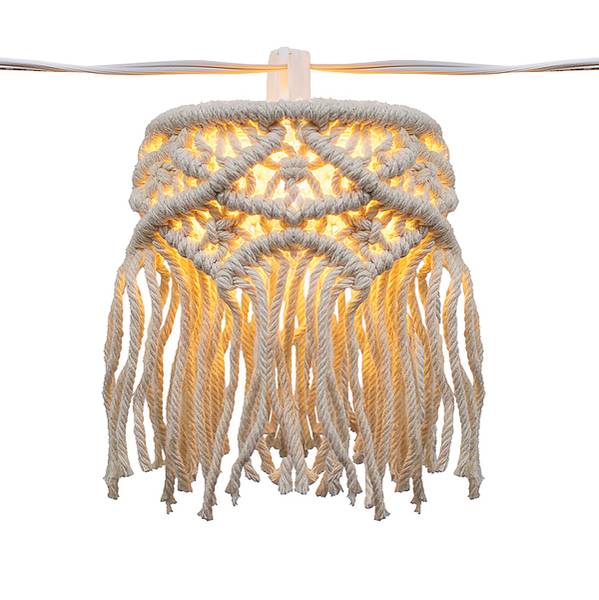 Catena luminosa solare Mykonos Bianco - Lana - 22 x 14 x 800 cm