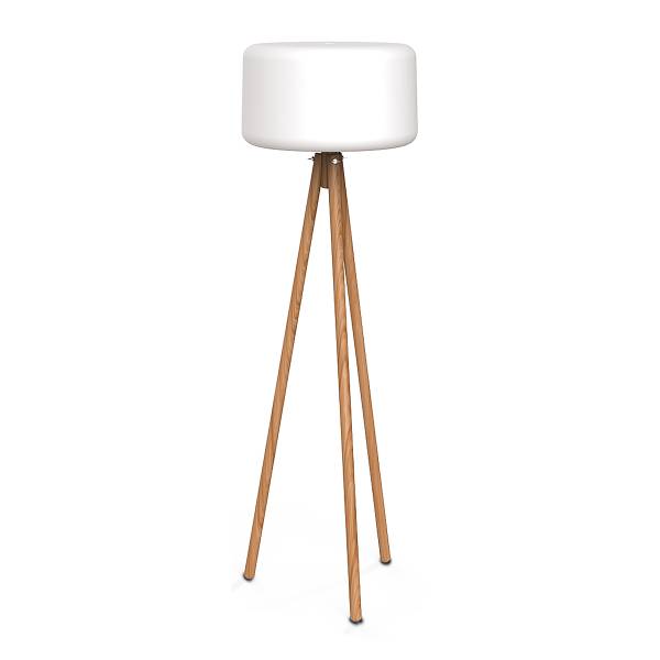 Lampadaire solaire Chloe modèle B Bois - Blanc - Polyéthylène - 43 x 140 x 43 cm