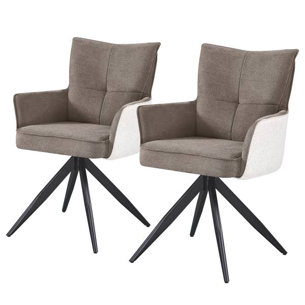 Set di 2 sedie girevoli SATTAW Tessuto strutturato / Microfibra