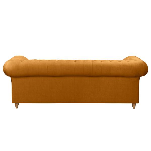 Bank Avoli microvezel Valeria: barnsteen - Breedte: 218 cm - slaapfunctie voor permanent gebruik