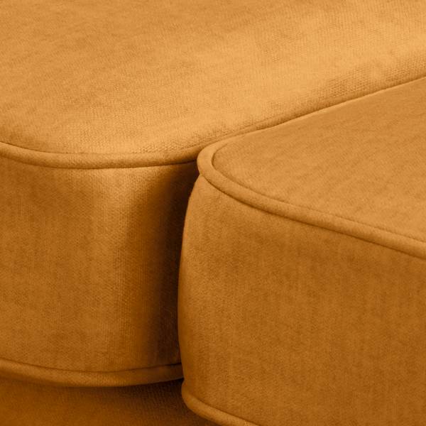 Bank Avoli microvezel Valeria: barnsteen - Breedte: 218 cm - slaapfunctie voor permanent gebruik