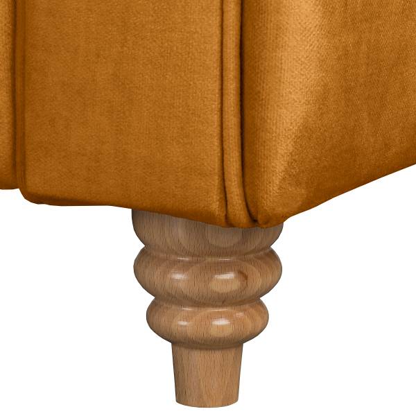 Bank Avoli microvezel Valeria: barnsteen - Breedte: 218 cm - slaapfunctie voor permanent gebruik