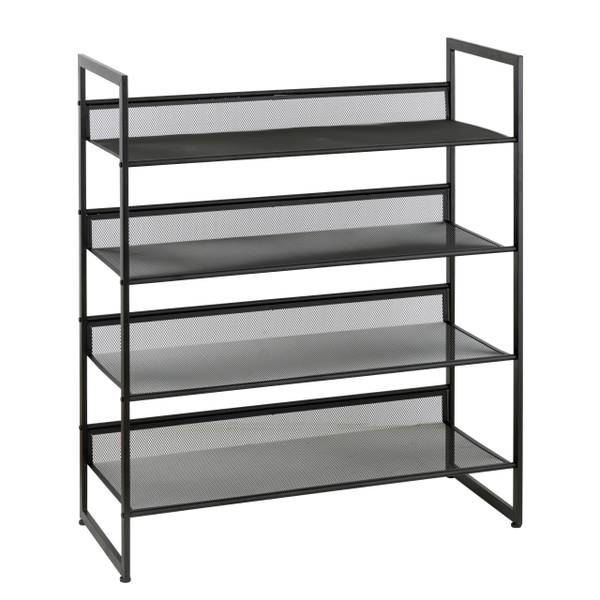 Schuhregal Tecnor Metall - Schwarz - Höhe: 83 cm