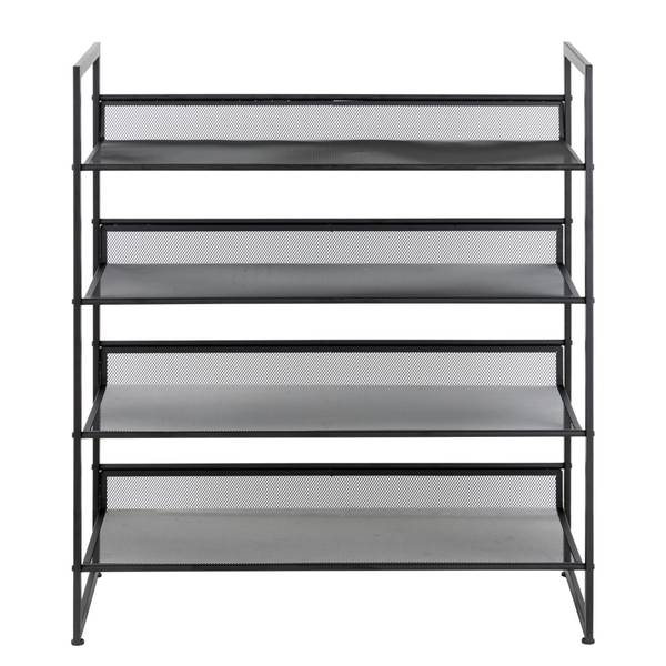 Schuhregal Tecnor Metall - Schwarz - Höhe: 83 cm