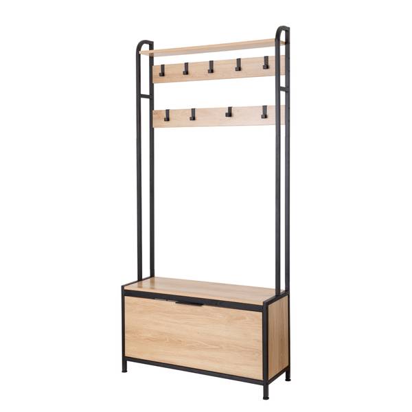 Garderobe Tarpey Eiche Dekor / Schwarz