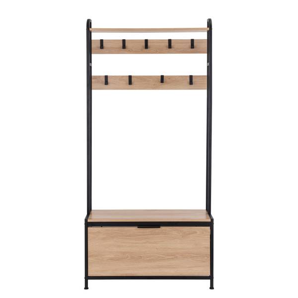 Garderobe Tarpey Eiche Dekor / Schwarz