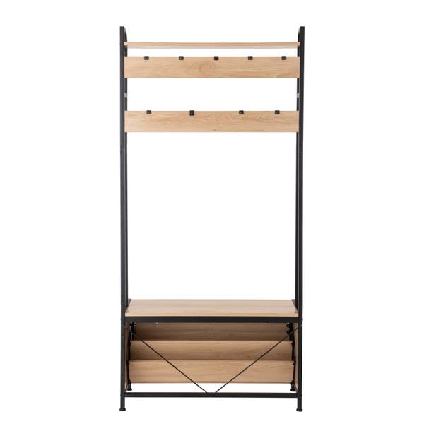 Garderobe Tarpey Eiche Dekor / Schwarz