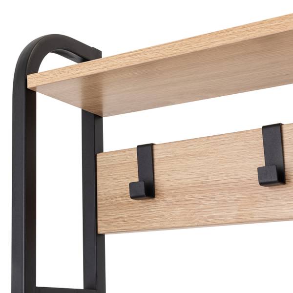 Garderobe Tarpey Eiche Dekor / Schwarz