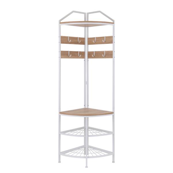 Eckgarderobe Burdie Eiche Dekor / Weiß