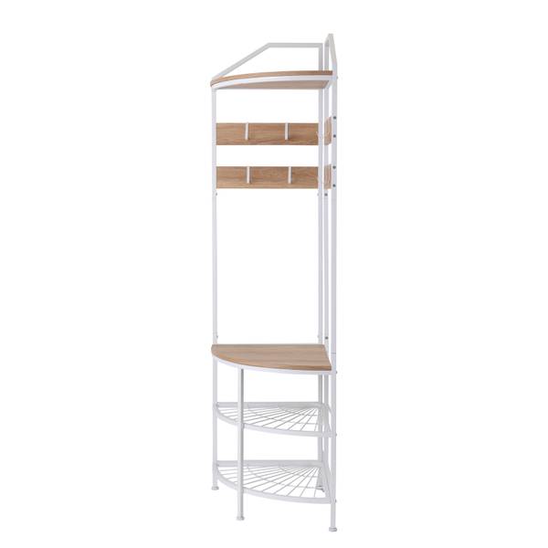 Eckgarderobe Burdie Eiche Dekor / Weiß