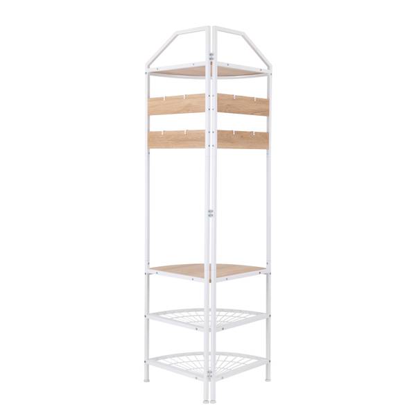 Eckgarderobe Burdie Eiche Dekor / Weiß
