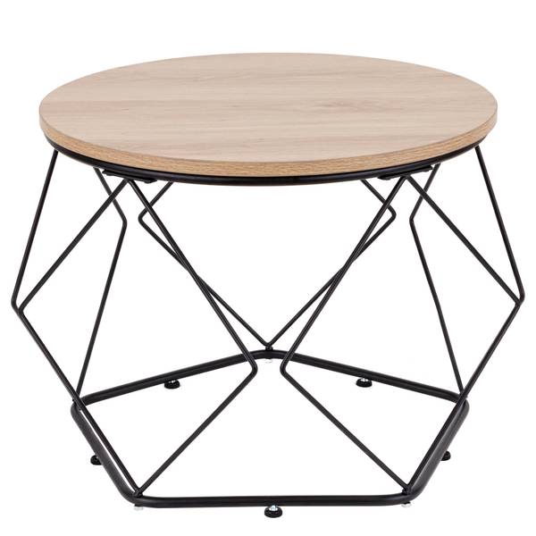 Tables d’appoint Rasnic - Lot de 2 Imitation chêne / Noir