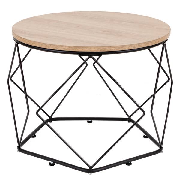 Tables d’appoint Rasnic - Lot de 2 Imitation chêne / Noir