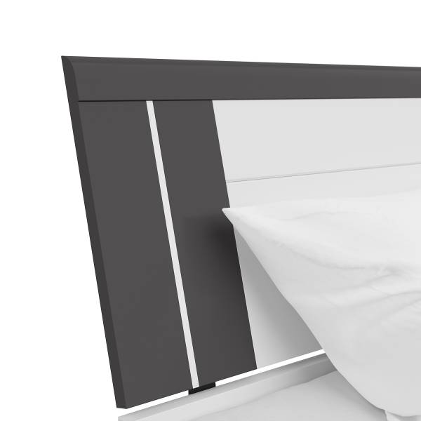 Beleuchtetes Bettgestell Domeys Weiß / Graphit - 160 x 200cm