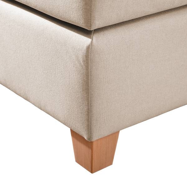 Boxspringbett Montini Webstoff Ramse: Ecru - 180 x 200cm - Bonellfederkernmatratze - H3