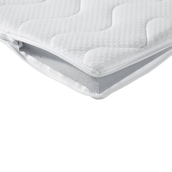 Boxspringbett Montini Webstoff Ramse: Ecru - 180 x 200cm - Bonellfederkernmatratze - H3