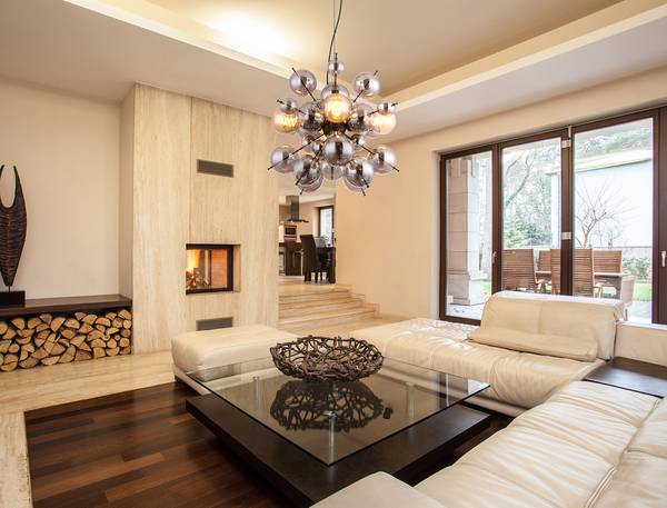 Pendelleuchte Udo Typ B Rauchglas / Eisen - 4-flammig - Weiß