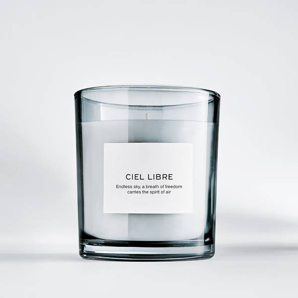 Geurkaars PURE POETRY Ciel Libre glas/sojawas/paraffine - donkergrijs