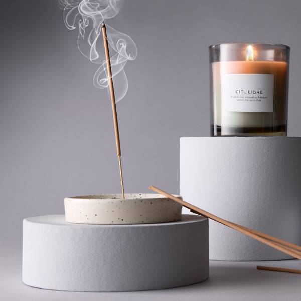 Geurkaars PURE POETRY Ciel Libre glas/sojawas/paraffine - donkergrijs