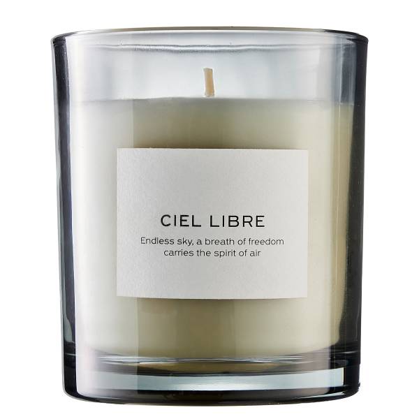 Geurkaars PURE POETRY Ciel Libre glas/sojawas/paraffine - donkergrijs