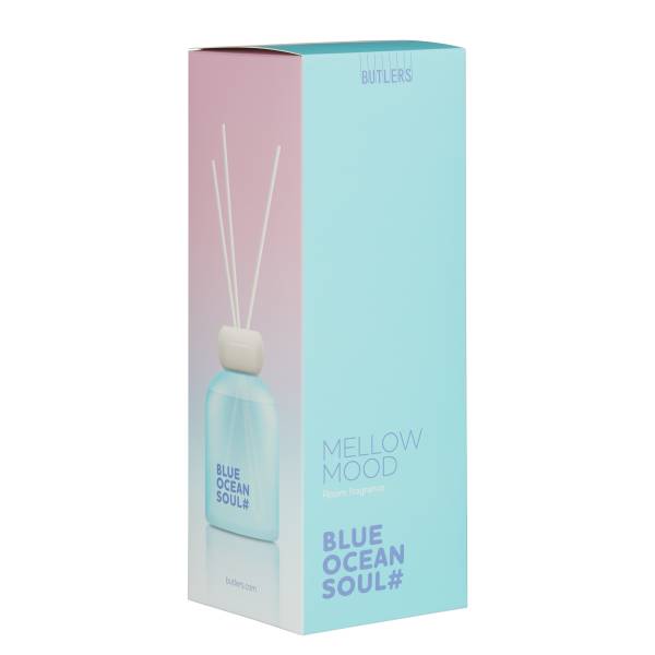 Parfum MELLOW MOOD Blue Ocean Soul Verre / polyester / parfum d’ambiance - Bleu pastel - Quantité de remplissage : 150 ml