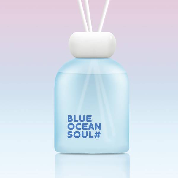 Parfum MELLOW MOOD Blue Ocean Soul Verre / polyester / parfum d’ambiance - Bleu pastel - Quantité de remplissage : 150 ml