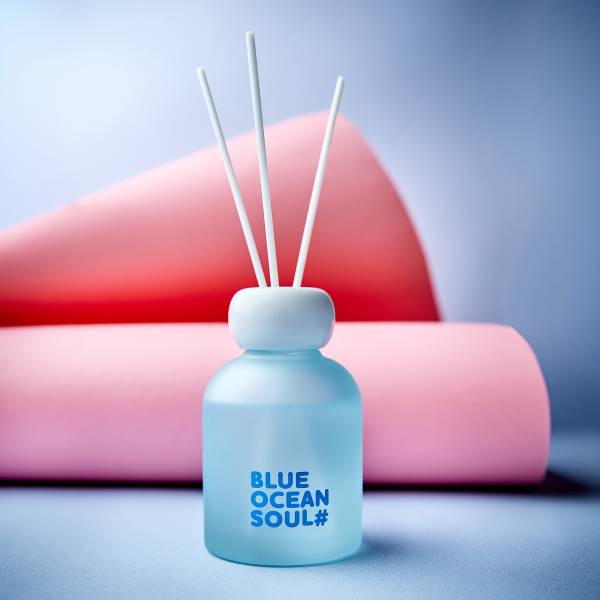 Parfum MELLOW MOOD Blue Ocean Soul Verre / polyester / parfum d’ambiance - Bleu pastel - Quantité de remplissage : 150 ml
