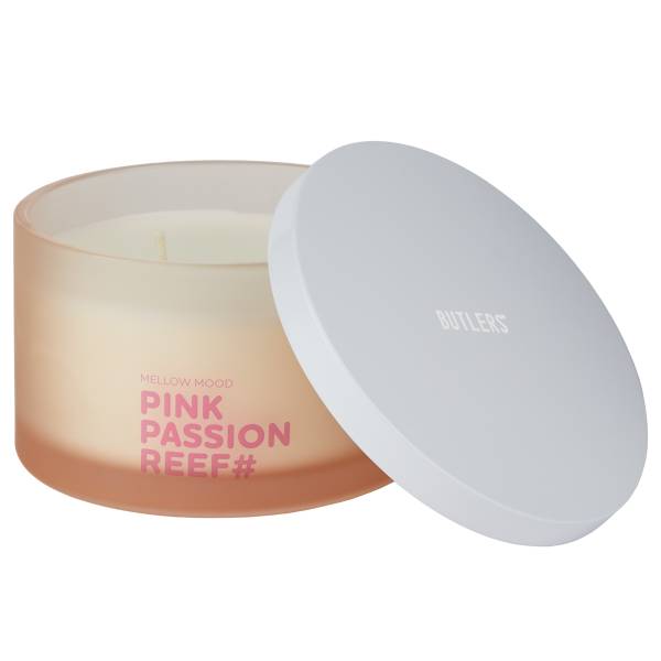 Duftkerze MELLOW MOOD Pink Passion Reef Sojawachs/Paraffin/Glas/Metall - Pastellrot