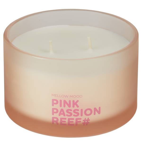 Duftkerze MELLOW MOOD Pink Passion Reef Sojawachs/Paraffin/Glas/Metall - Pastellrot