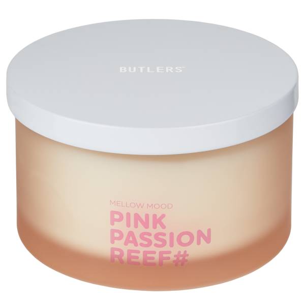 Duftkerze MELLOW MOOD Pink Passion Reef Sojawachs/Paraffin/Glas/Metall - Pastellrot