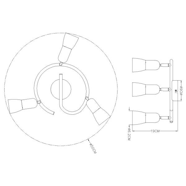 Lampada da soffitto Cathy B Vetro opalino / Ferro - 3 punto luce