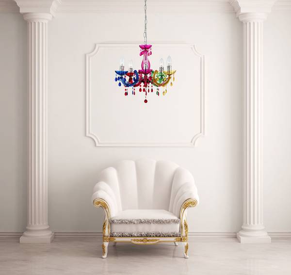 Kronleuchter Cuimbra Typ D Acrylglas / Eisen - 5-flammig