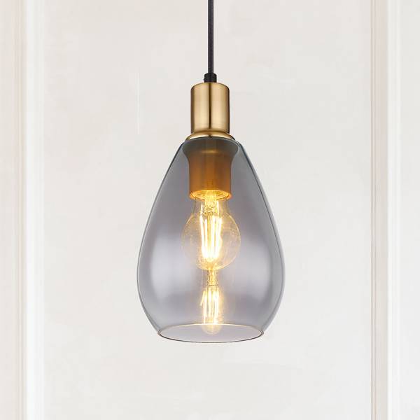 Lampada a sospensione Fanni B Vetro fumè / Ferro - 1 punti luce