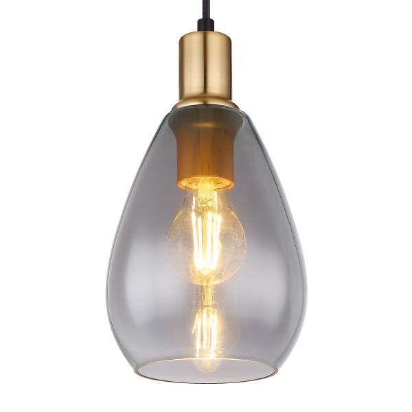 Lampada a sospensione Fanni B Vetro fumè / Ferro - 1 punti luce