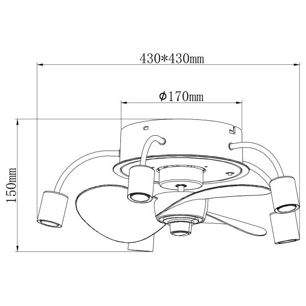 Lampada da soffitto Alisha Vetro acrilico / Ferro - 5 punti luce