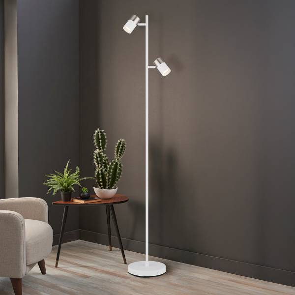 Lampada da terra Brisbon Ferro - 2 punti luce - Bianco