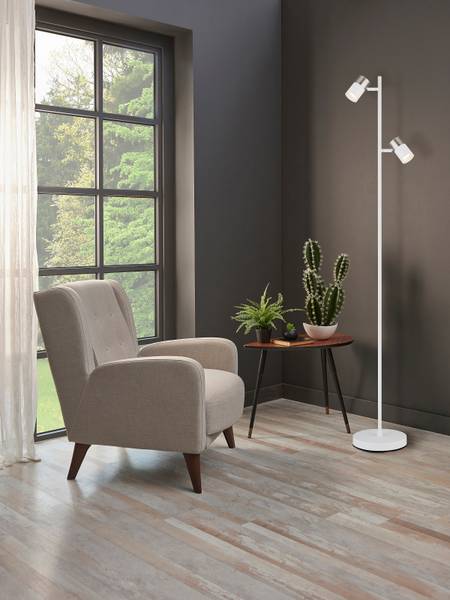 Lampada da terra Brisbon Ferro - 2 punti luce - Bianco