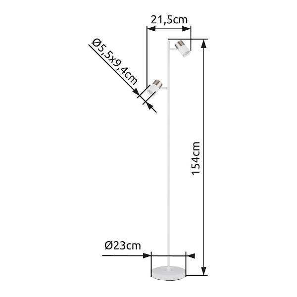 Lampada da terra Brisbon Ferro - 2 punti luce - Bianco