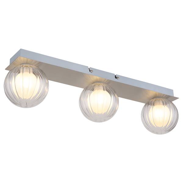 Lampada da soffitto Ander Vetro trasparente / Ferro - 3 punto luce - Argento