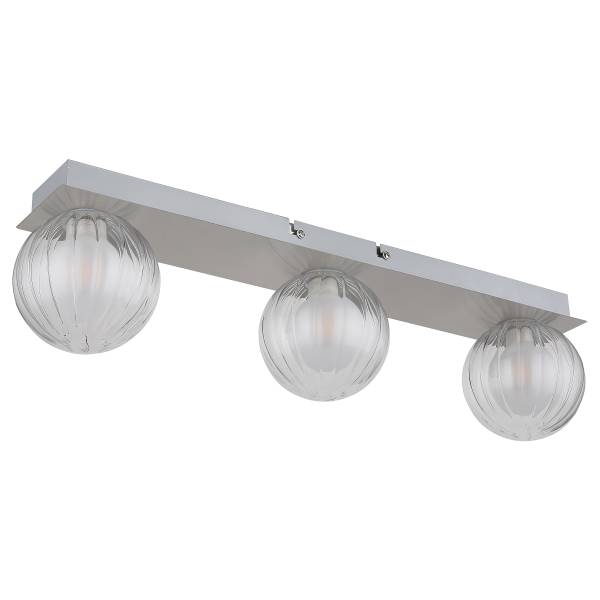 Lampada da soffitto Ander Vetro trasparente / Ferro - 3 punto luce - Argento