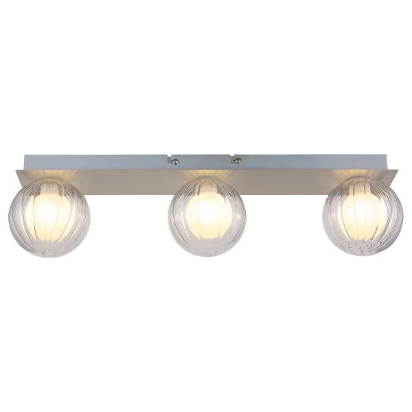 Lampada da soffitto Ander Vetro trasparente / Ferro - 3 punto luce - Argento