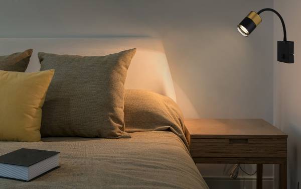 Lampada da parete Brisbon B Ferro - 1 punti luce - Nero