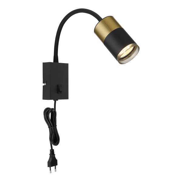 Lampada da parete Brisbon B Ferro - 1 punti luce - Nero