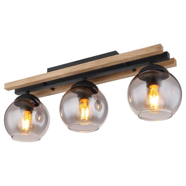 Lampada da soffitto Conni Vetro fumé - 3 punto luce