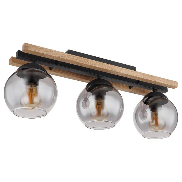 Lampada da soffitto Conni Vetro fumé - 3 punto luce