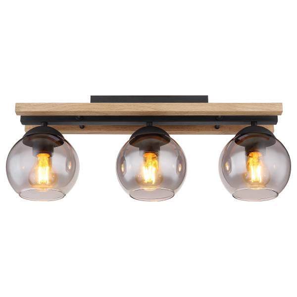 Lampada da soffitto Conni Vetro fumé - 3 punto luce